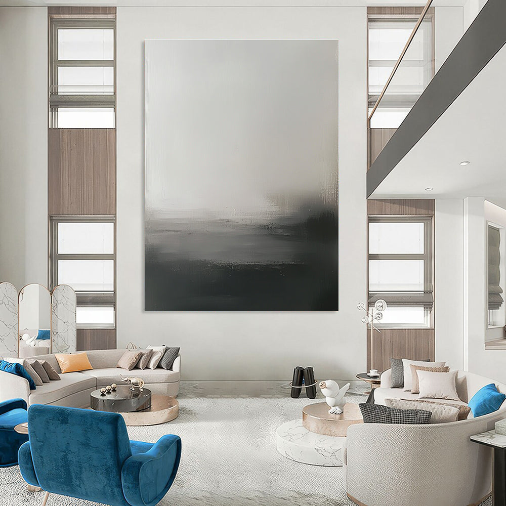 Monochrome Mist Abstract Painting for Minimalist Decor GAB0703