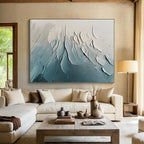 Textured Blue Gray Abstract Painting with Subtle Movement WINK648