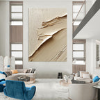 Textured Beige Layers Abstract Painting of Subtle Sophistication GAB0091
