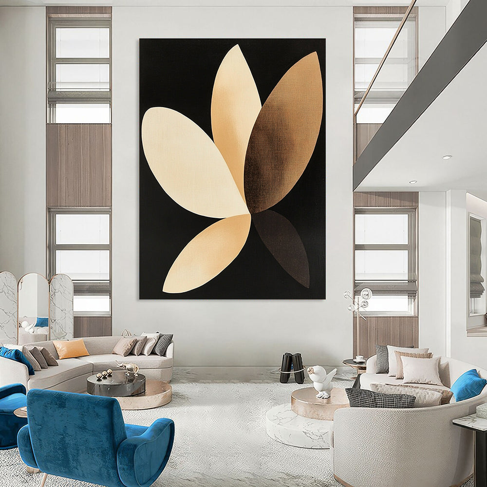 Minimalist Petal Shapes Abstract Painting of Subtle Elegance GAB0130