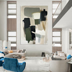 Neutral Tones Abstract Painting for Scandinavian - Inspired Home Offices GAB0923