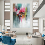 Colorful Cat Abstract - Expressive Feline Abstract Painting GAB0641
