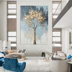 Golden Tree Abstract Painting for Bohemian - Style Living Rooms GAB1255