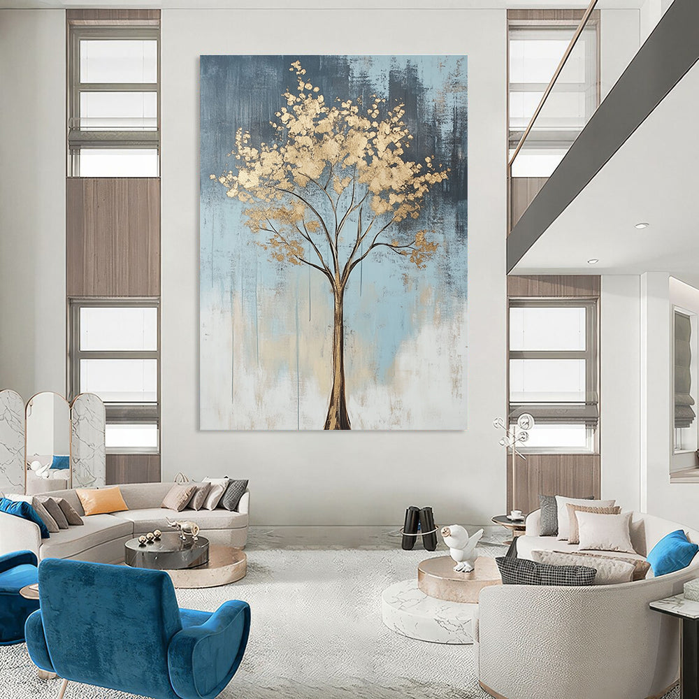 Golden Tree Abstract Painting for Bohemian - Style Living Rooms GAB1255