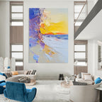 Colorful Beach Sunset - Vibrant Coastal Abstract Painting GAB0633