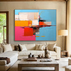 Geometric Color Block Abstract with Bold Contrasts Abstract Painting ABS335