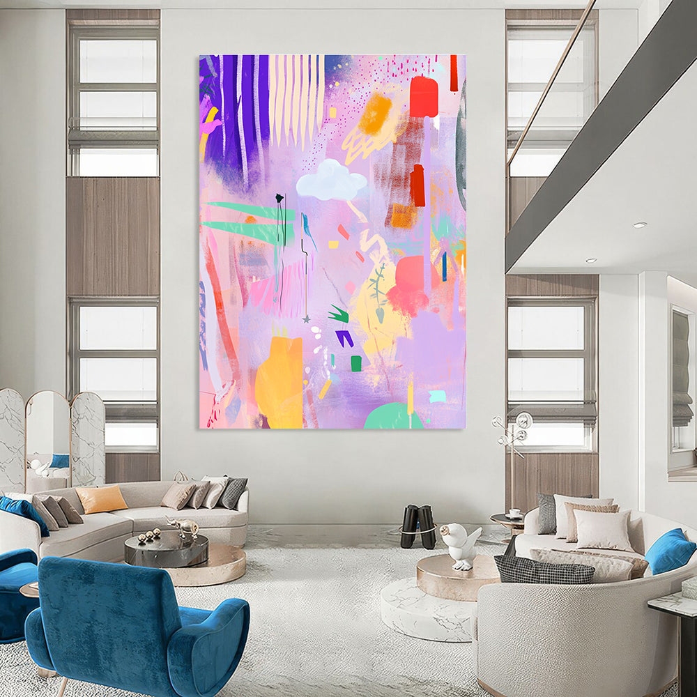 Pastel Dreamscape Abstraction - Whimsical Surreal Art GAB0384