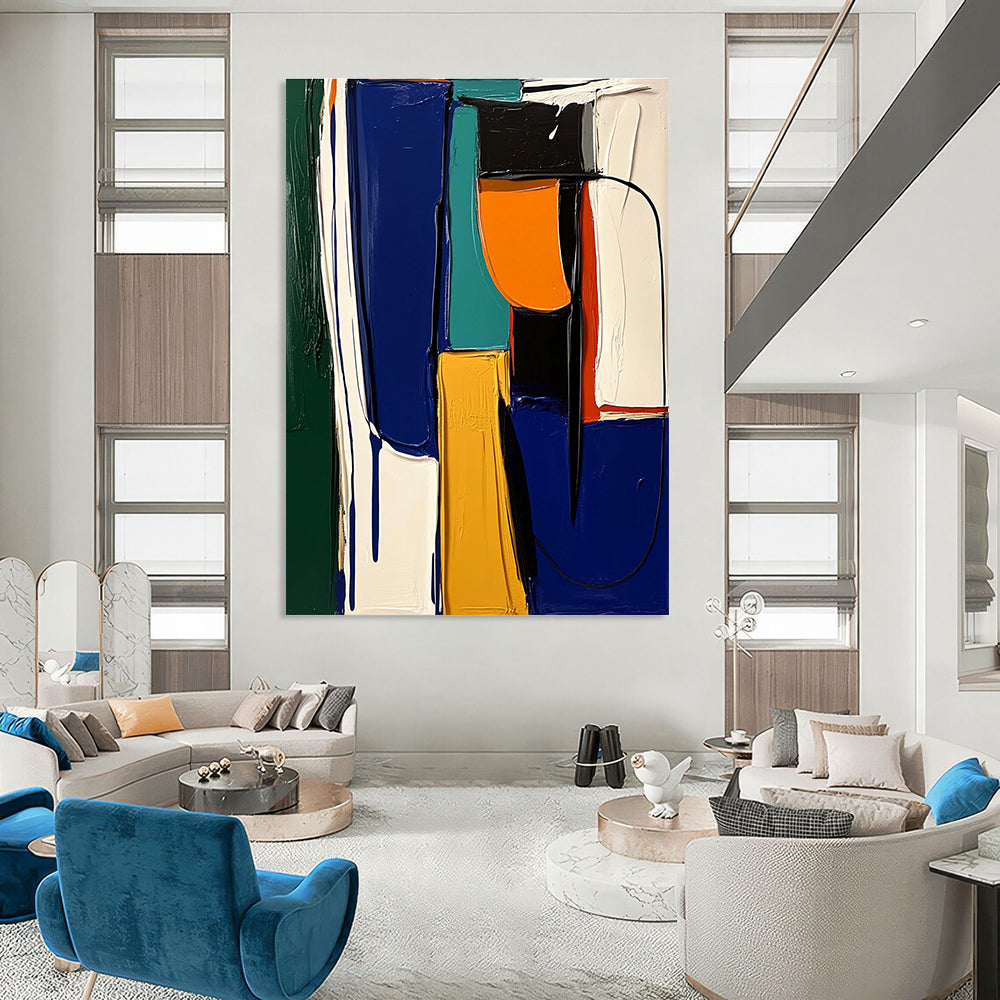 Bold Color Composition Textured Abstract Painting GAB0257