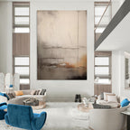 Subtle Gray Abstract Painting for Understated Living Spaces HENG442