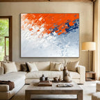 Textured Orange - Blue Abstract Painting with Dynamic Layers WINK495