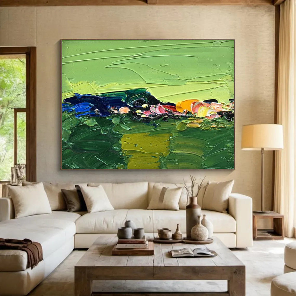 Green Abstract Painting for Modern Art Galleries YHT436