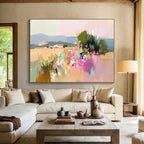 Colorful Rural Landscape Abstract Painting with Vivid Hues ABS263