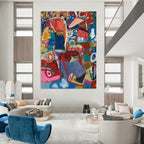 Energetic Colorful Abstract Fusion Painting for Creative Hubs HENG297