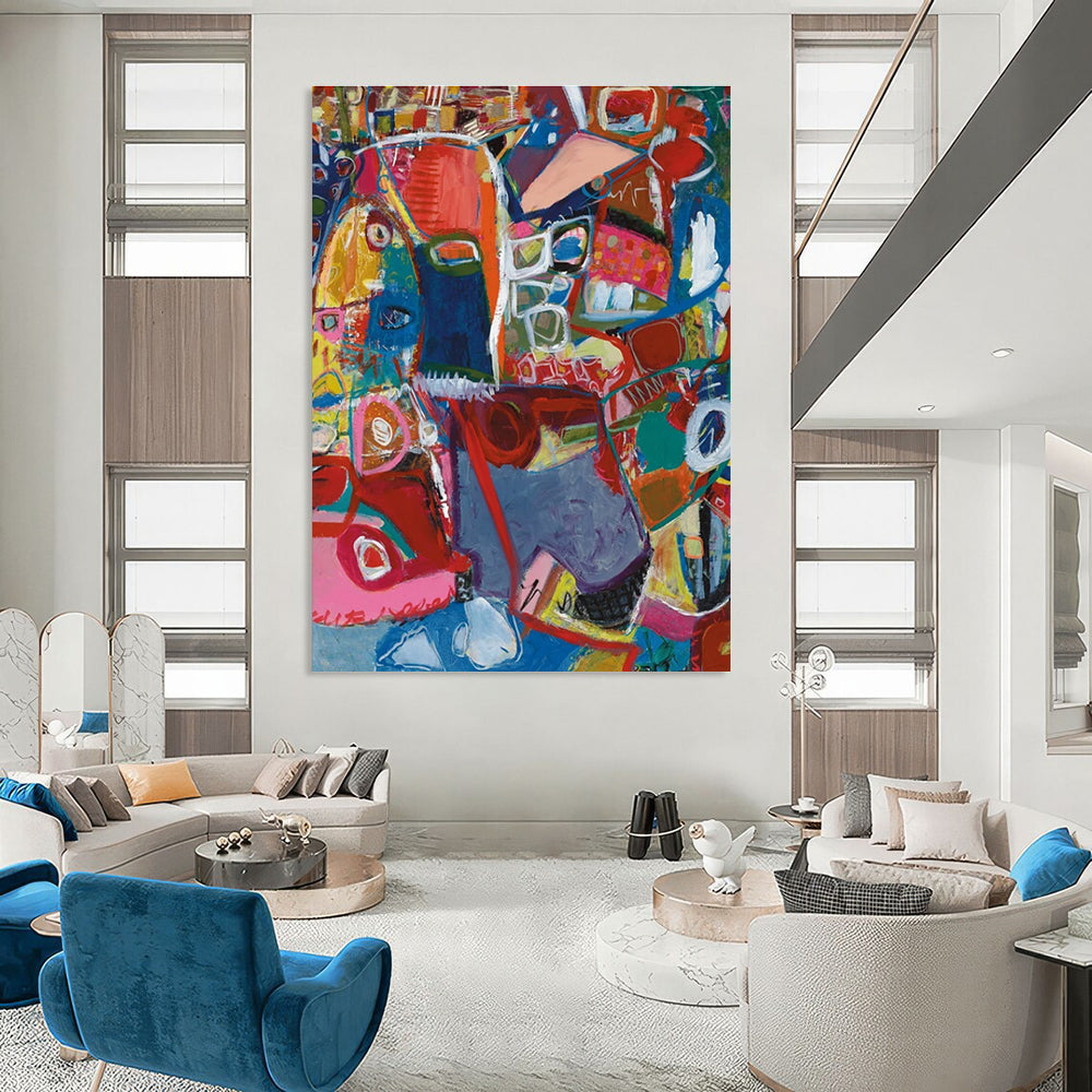 Energetic Colorful Abstract Fusion Painting for Creative Hubs HENG297