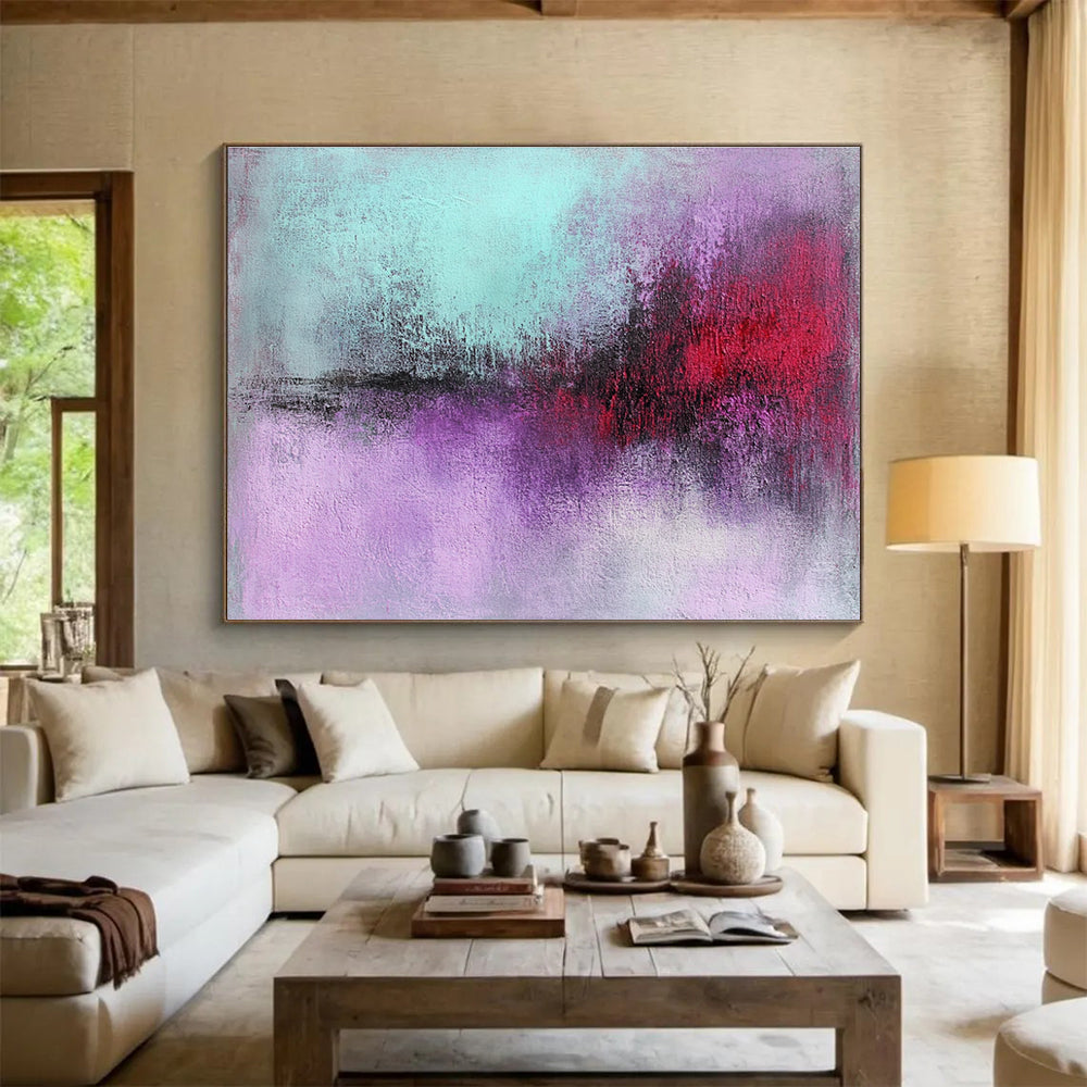 Purple and Red Abstract with Blended Edges Abstract Painting ABS378