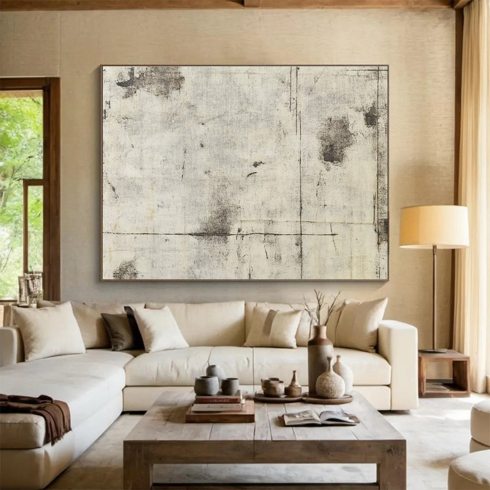 Gray Textured Background Abstract Painting with Industrial Charm ABS612