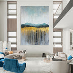 Golden Mountain Abstract - Elegant Landscape with Metallic Accents GAB0532