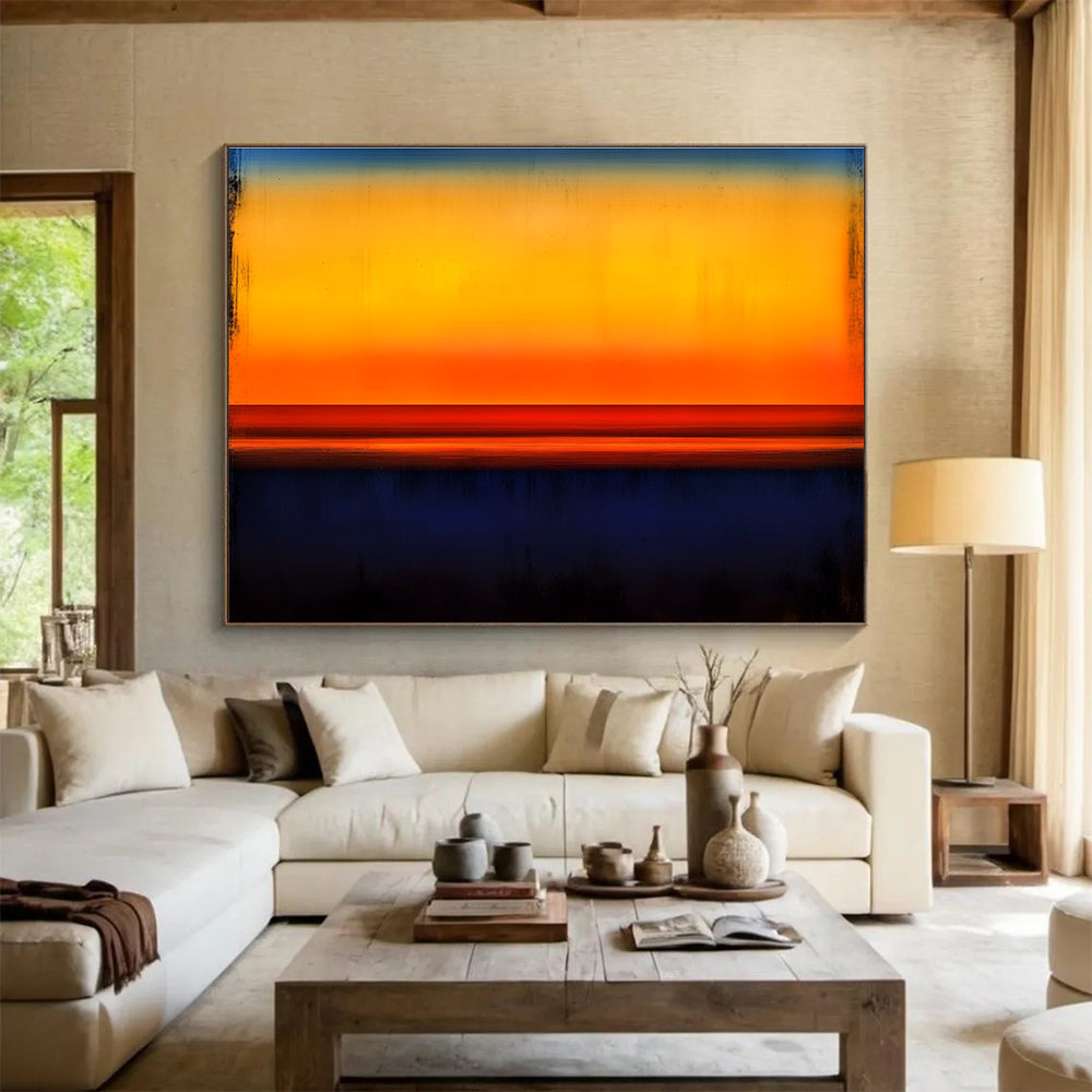 Sunset Stripes Color - Block Abstract Painting ABS214