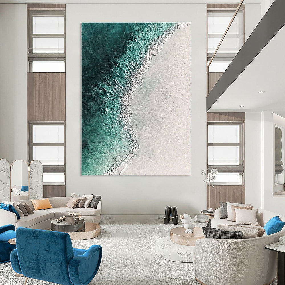 Turquoise Beach Abstract Painting for Tropical - Themed Resorts GAB1019