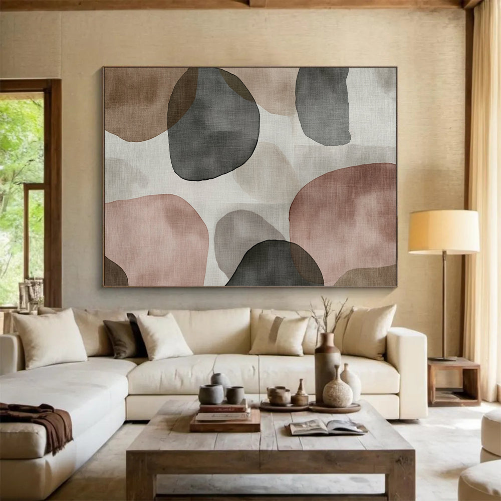 Earth Toned Abstract Shapes Painting with Organic Charm WINK724