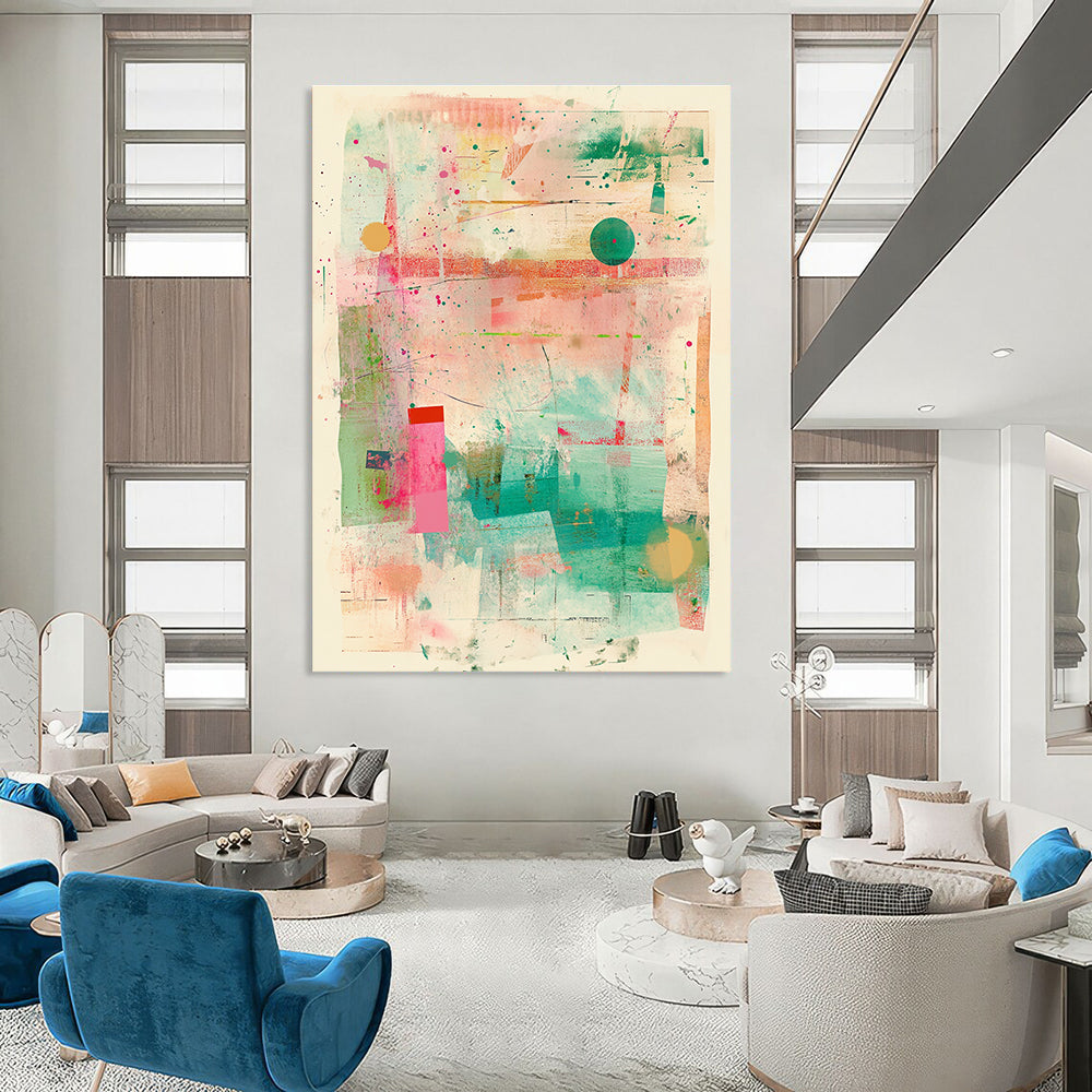 Colorful Abstract Collage Playful Abstract Painting for Creative Homes GAB1405
