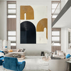 Textured Arched Shapes Abstract Painting for Modern - Styled Hallways GAB1050