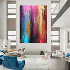 Pink and Gold Abstract Painting for Luxury - Styled Beauty Salons GAB0944
