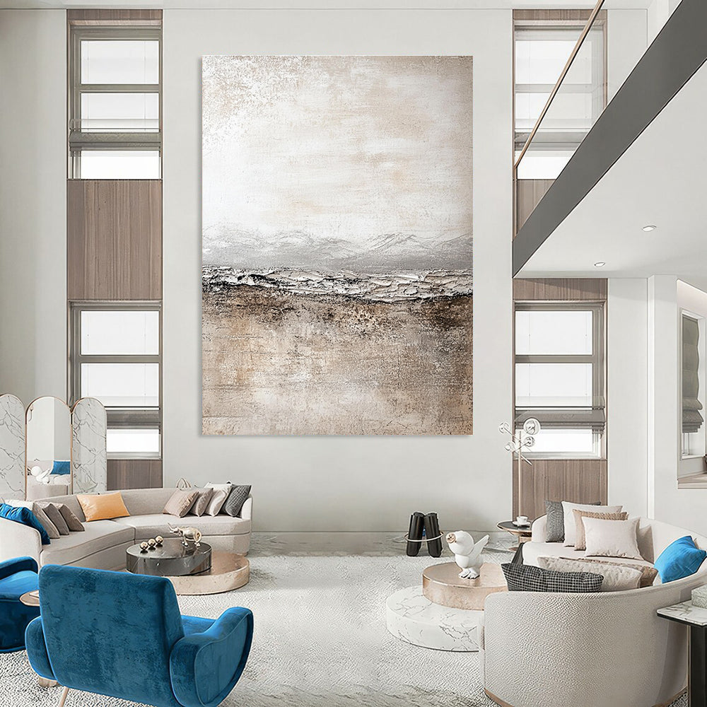 Textured Neutral Landscape - Rustic Minimalist Abstract Painting GAB0444