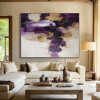Purple Gold Beige Abstract Painting with Luxurious Warmth WINK462