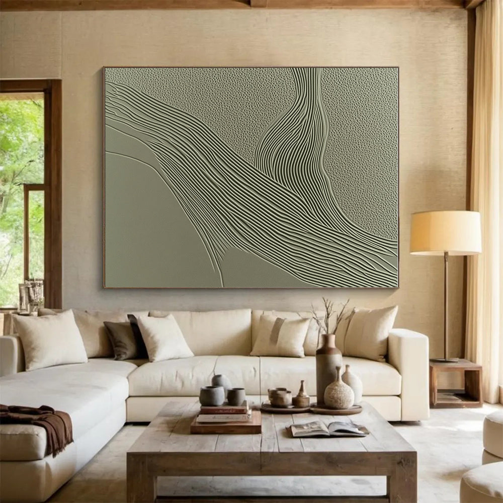 Textured Wavy Lines Abstract Painting with Tactile Rhythm WINK059