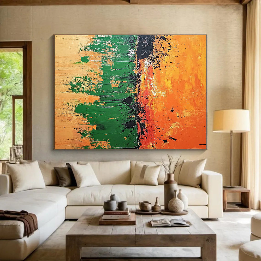 Dripping Field Abstract Painting with Raw Nature Textures WINK493