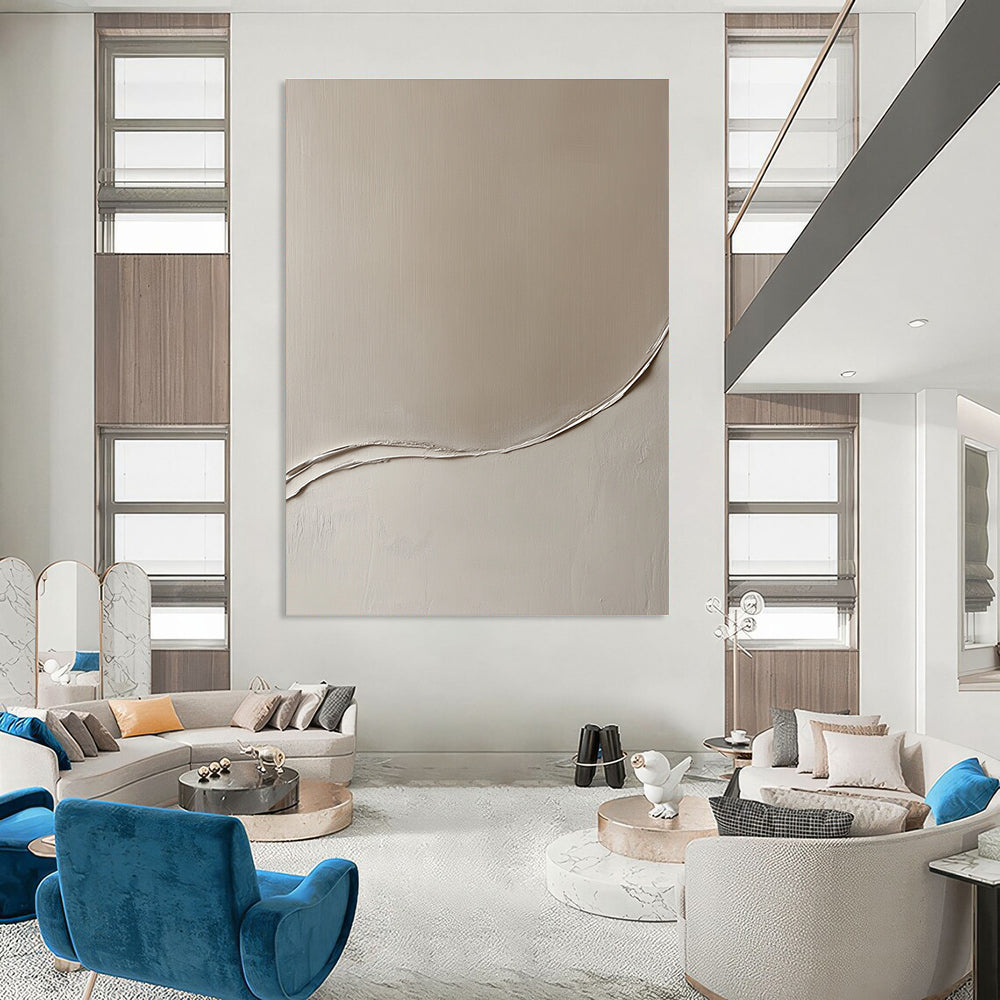 Minimalist Curved Line Abstract Painting for Contemporary Art Galleries GAB1275