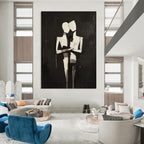 Abstract Couple Embrace - Intimate Figurative Abstract Art GAB0452