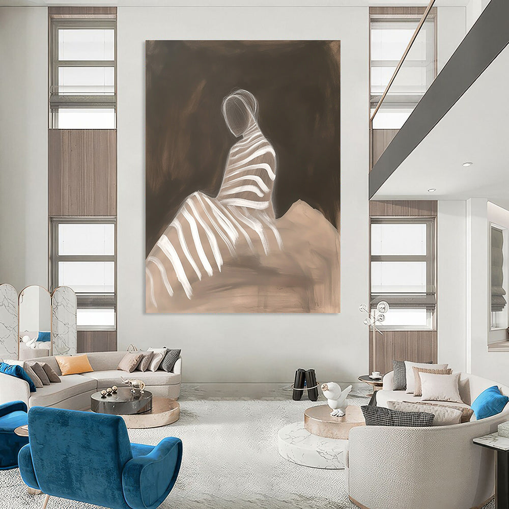 Striped Figure Abstract Painting for Modern Art Gallery Exhibits GAB1330