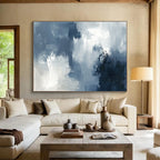 Moody Gray - Blue Abstract Painting ABS209