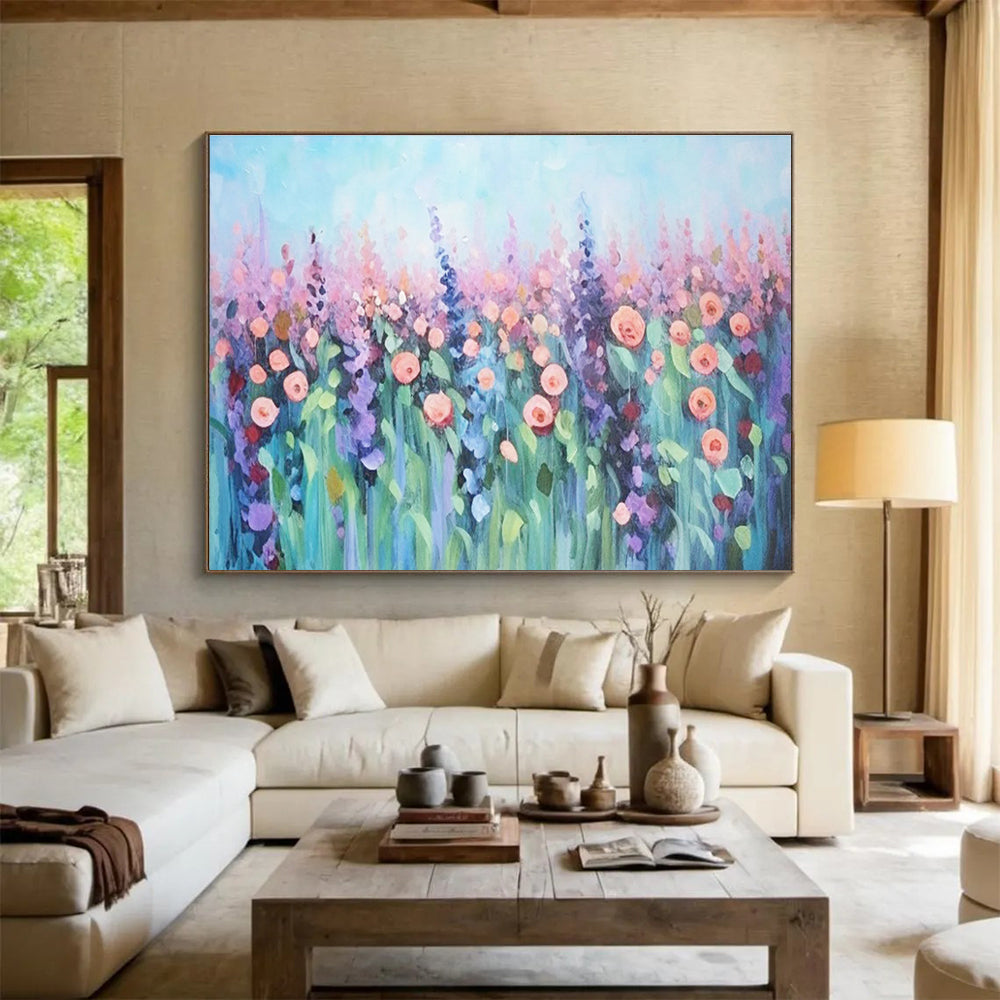 Lavender Field Abstract Painting for Wellness - Oriented Spaces YHT229
