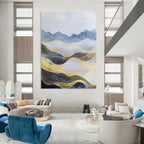 Golden Wave Mountainscape - Opulent Landscape Abstract Art GAB0414