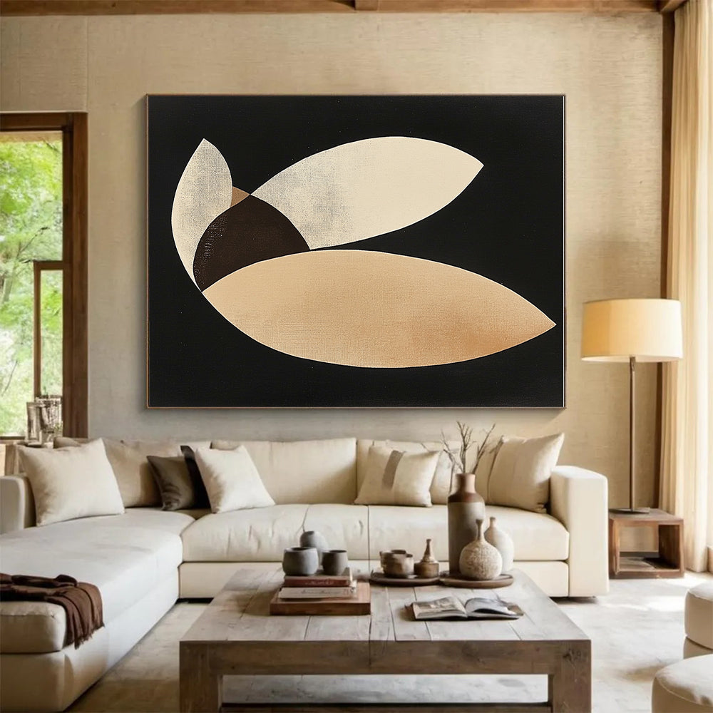 Abstract Leaf - like Forms Painting with Delicate Grace WINK099