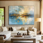 Cityscape Abstract Reflection Painting for Urban Lofts YHT049