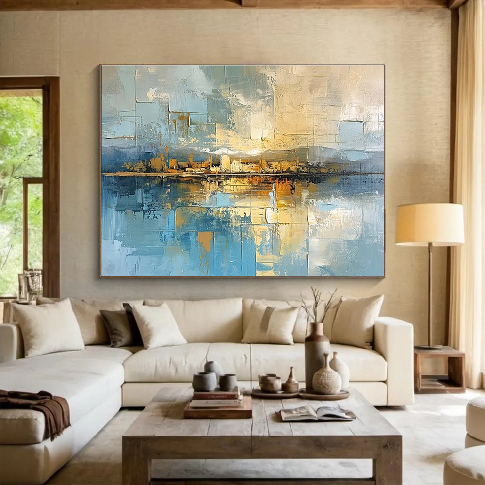Cityscape Abstract Reflection Painting for Urban Lofts YHT049