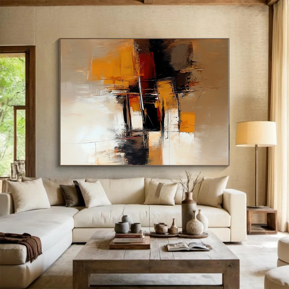 Warm Toned Abstract Painting with Cozy Energy WINK578