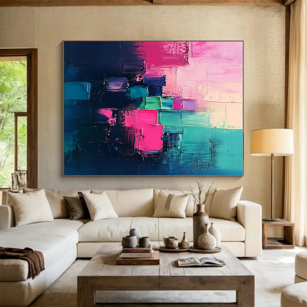 Colorful Block Abstract Painting with Vibrant Energy WINK461