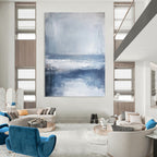 Gray and Blue Abstract Sea - Muted Coastal Abstract Art GAB0479