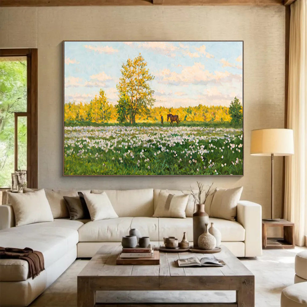 Summer Meadow Abstract Painting for Outdoor - Themed Cafes YHT216