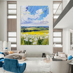 Rolling Fields Landscape Abstract Painting with Impasto Techniques GAB0014