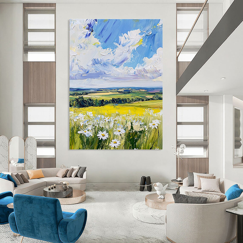 Rolling Fields Landscape Abstract Painting with Impasto Techniques GAB0014