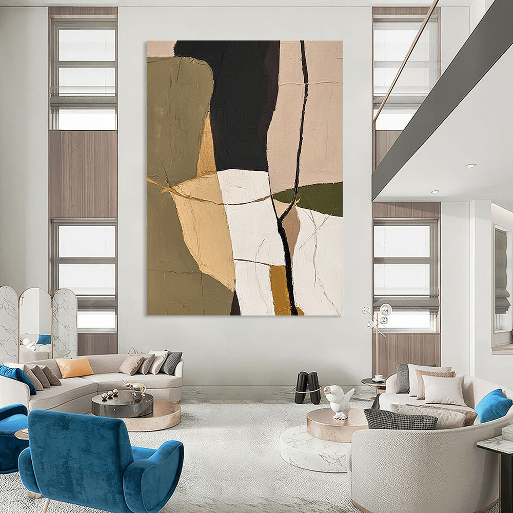 Geometric Color Block Abstract Painting for Contemporary Office Spaces GAB1261