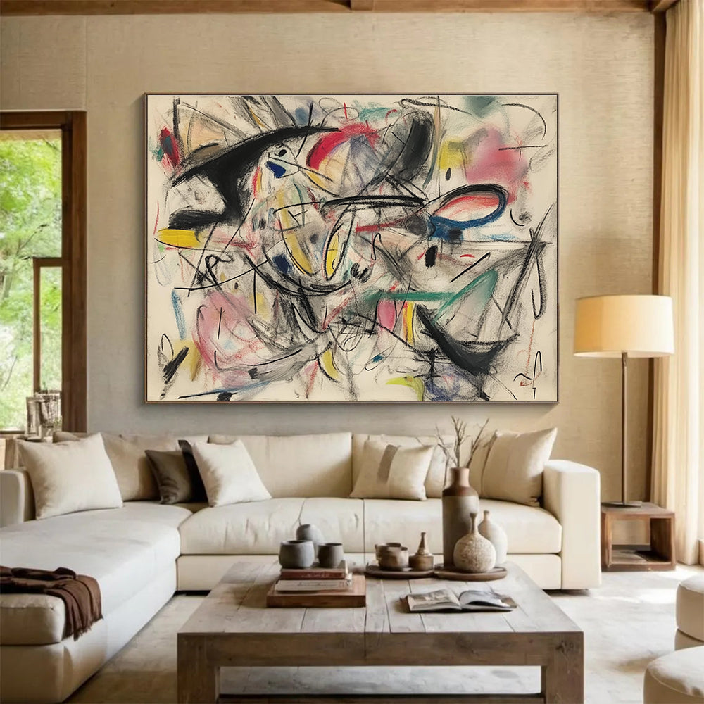 Colorful Chaotic Abstract Painting with Dynamic, Expressive Energy ABS461