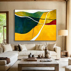 Colorful Landscape Abstract Painting with Simplified Forms ABS427