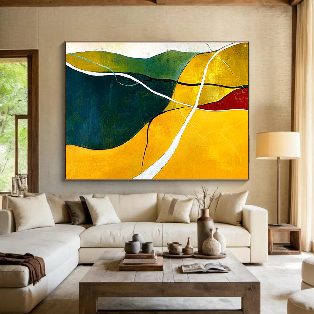 Colorful Landscape Abstract Painting with Simplified Forms ABS427